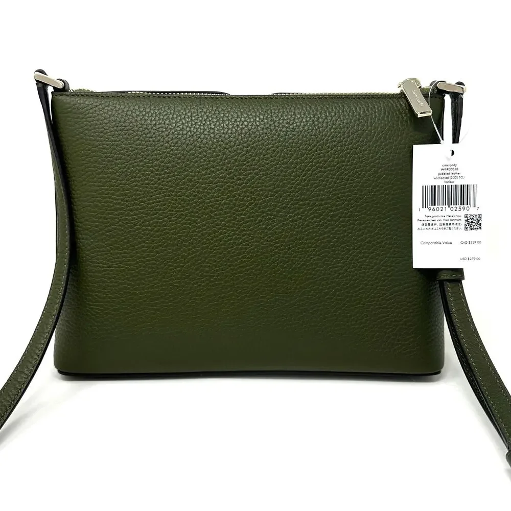 Kate Spade Harlow Crossbody Purse Enchanted Green Leather WKR00058
